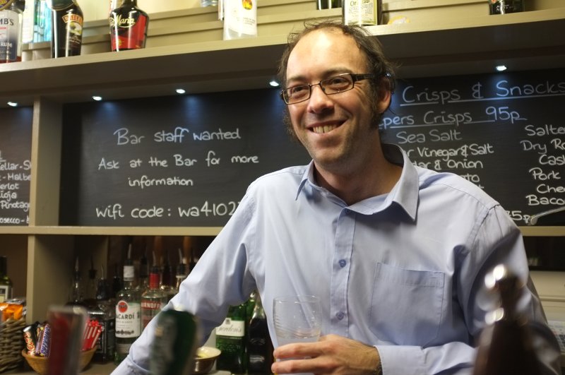 Bar guy at the Willoughby Arms