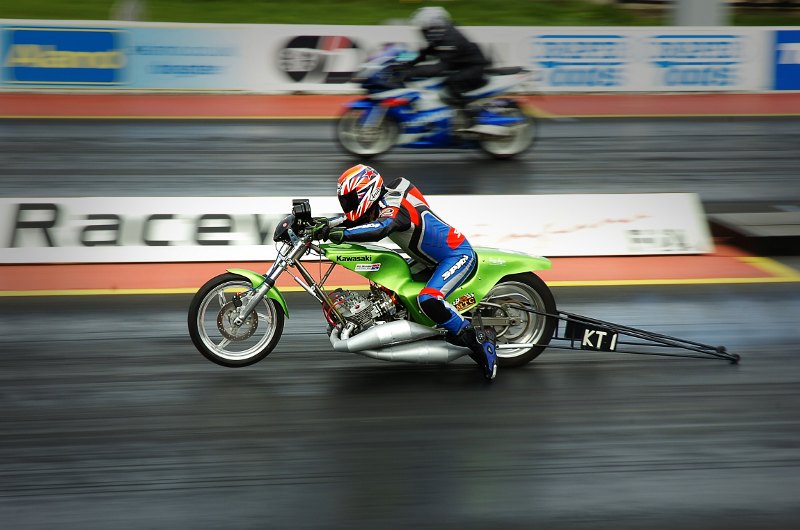 A drag bike, Santa Pod Raceway.