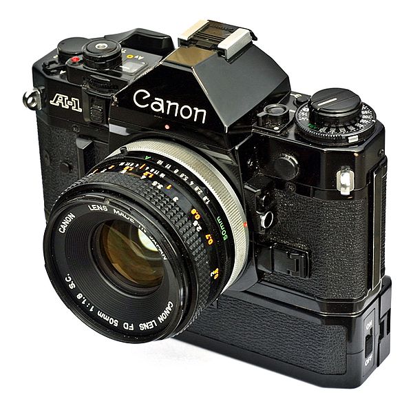Canon A-1 with Power Winder A