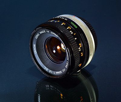 Canon FD 50mm lit by LED lighting